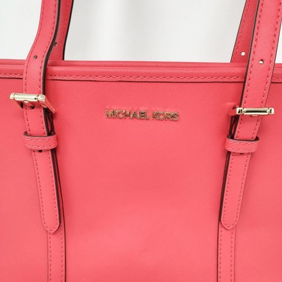 NEW Michael Kors Red Orange Large Tote Purse - Picture 4 of 11